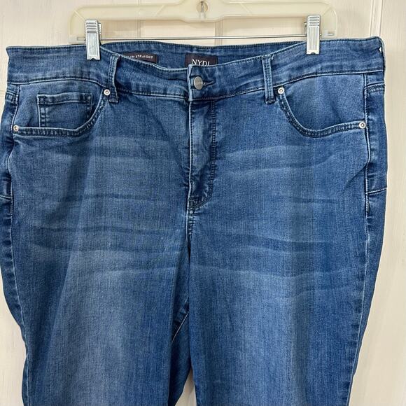 NYDJ Marilyn Straight Jeans Plus Size 18WP Dark Blue Lift Tuck Technology Denim - Picture 5 of 9